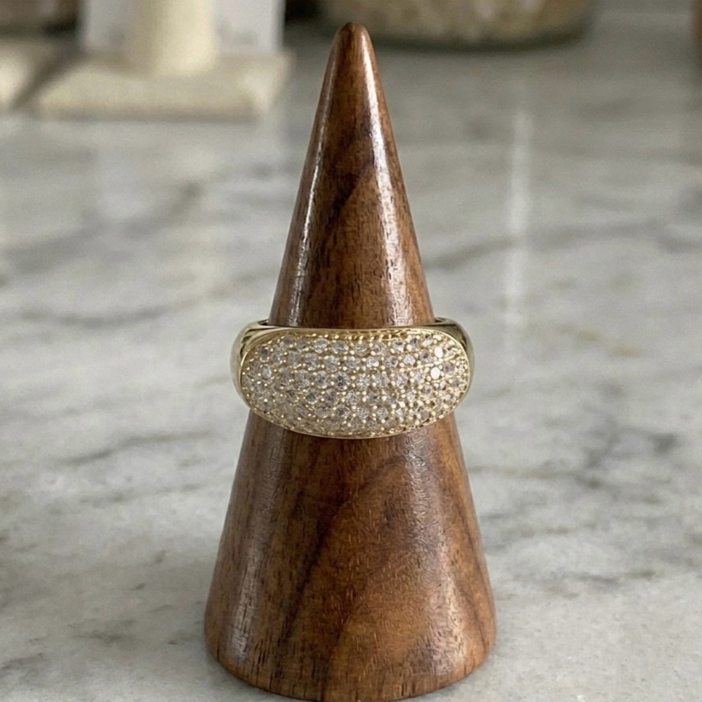 Giani Bernini Gold Vermeil Sterling Silver Cubic Zirconia Dome Ring Size 8